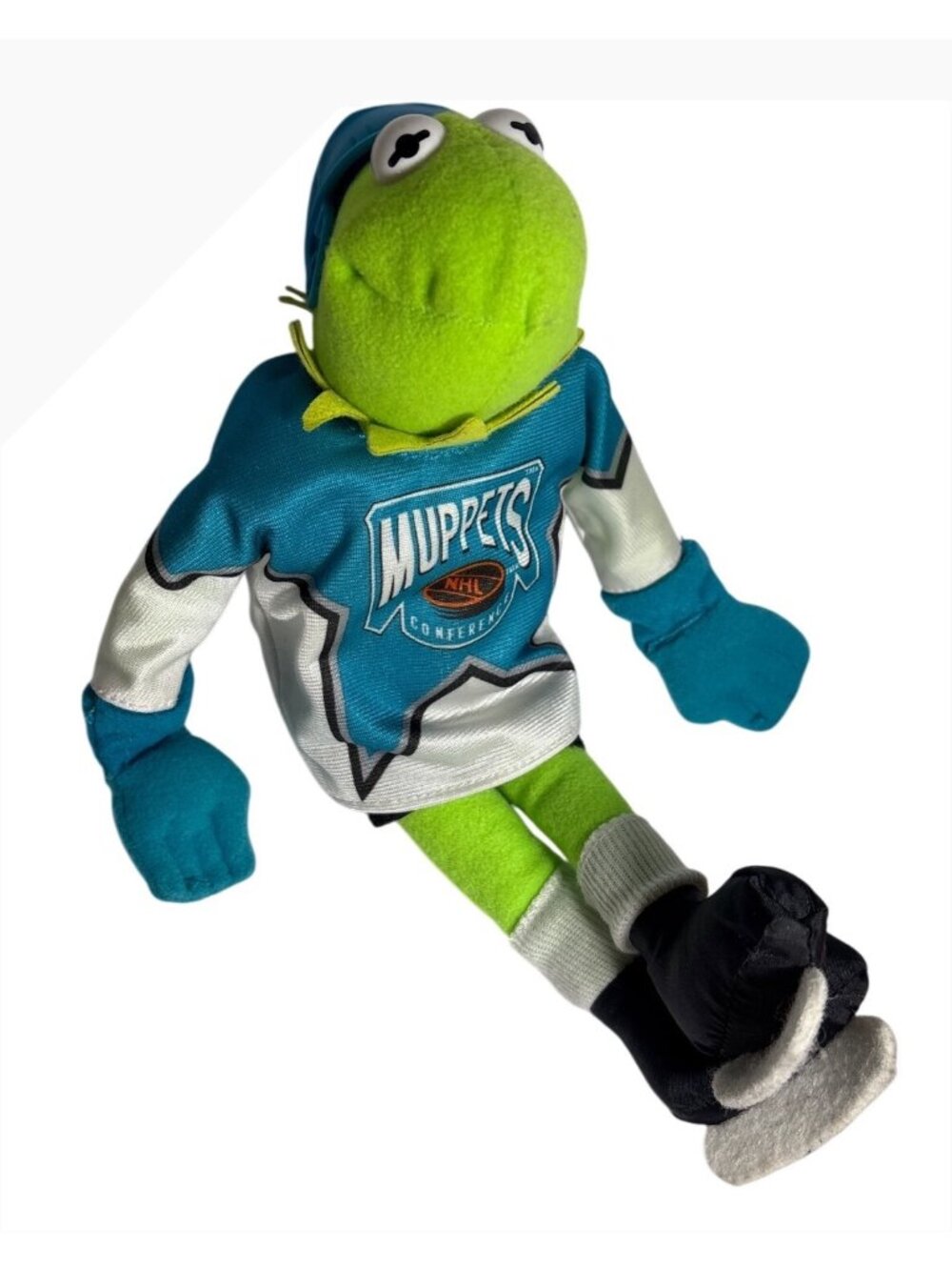 Kermit The Frog NHL Muppets Plush Wearing Hockey Jersey & Helmet 1995 McDonalds